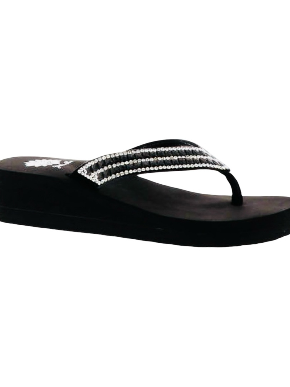 Yellow box STASYA BLACK CLEAR FLIP FLOP  SANDAL medium width NEW IN BOX